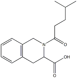 2-(4-methylpentanoyl)-1,2,3,4-tetrahydroisoquinoline-3-carboxylic acid Struktur