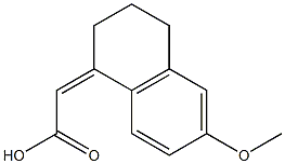 2-(6-methoxy-1,2,3,4-tetrahydronaphthalen-1-ylidene)acetic acid Struktur