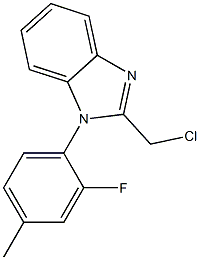 2-(chloromethyl)-1-(2-fluoro-4-methylphenyl)-1H-1,3-benzodiazole Struktur