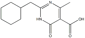 2-(cyclohexylmethyl)-4-methyl-6-oxo-1,6-dihydropyrimidine-5-carboxylic acid Struktur