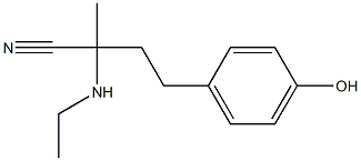 2-(ethylamino)-4-(4-hydroxyphenyl)-2-methylbutanenitrile Struktur