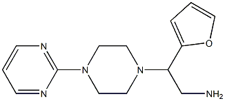 2-(furan-2-yl)-2-[4-(pyrimidin-2-yl)piperazin-1-yl]ethan-1-amine Struktur