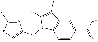 2,3-dimethyl-1-[(2-methyl-1,3-thiazol-4-yl)methyl]-1H-indole-5-carboxylic acid Struktur