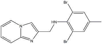 2,6-dibromo-N-{imidazo[1,2-a]pyridin-2-ylmethyl}-4-methylaniline Struktur