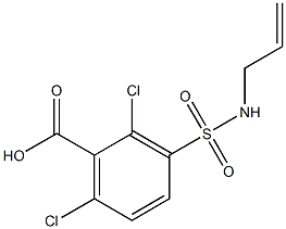 2,6-dichloro-3-(prop-2-en-1-ylsulfamoyl)benzoic acid Struktur