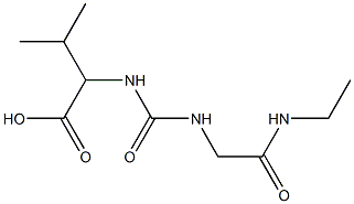 2-[({[2-(ethylamino)-2-oxoethyl]amino}carbonyl)amino]-3-methylbutanoic acid Struktur