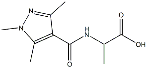 2-[(1,3,5-trimethyl-1H-pyrazol-4-yl)formamido]propanoic acid Struktur