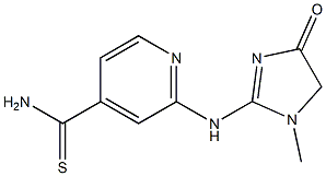 2-[(1-methyl-4-oxo-4,5-dihydro-1H-imidazol-2-yl)amino]pyridine-4-carbothioamide Struktur