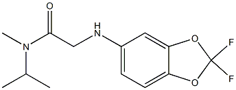 2-[(2,2-difluoro-2H-1,3-benzodioxol-5-yl)amino]-N-methyl-N-(propan-2-yl)acetamide Struktur