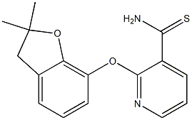 2-[(2,2-dimethyl-2,3-dihydro-1-benzofuran-7-yl)oxy]pyridine-3-carbothioamide Struktur