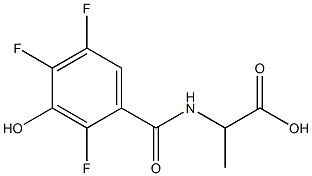 2-[(2,4,5-trifluoro-3-hydroxyphenyl)formamido]propanoic acid Struktur