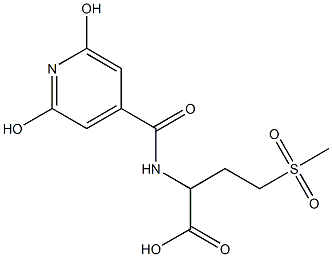 2-[(2,6-dihydroxypyridin-4-yl)formamido]-4-methanesulfonylbutanoic acid Struktur