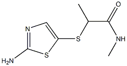 2-[(2-amino-1,3-thiazol-5-yl)sulfanyl]-N-methylpropanamide Struktur