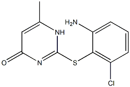 2-[(2-amino-6-chlorophenyl)sulfanyl]-6-methyl-1,4-dihydropyrimidin-4-one Struktur