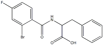 2-[(2-bromo-4-fluorobenzoyl)amino]-3-phenylpropanoic acid Struktur