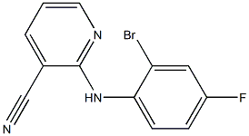 2-[(2-bromo-4-fluorophenyl)amino]pyridine-3-carbonitrile Struktur