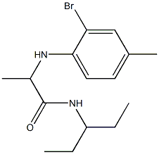 2-[(2-bromo-4-methylphenyl)amino]-N-(pentan-3-yl)propanamide Struktur