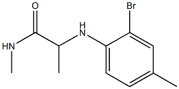 2-[(2-bromo-4-methylphenyl)amino]-N-methylpropanamide Struktur