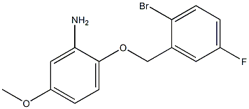 2-[(2-bromo-5-fluorophenyl)methoxy]-5-methoxyaniline Struktur