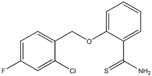 2-[(2-chloro-4-fluorophenyl)methoxy]benzene-1-carbothioamide Struktur