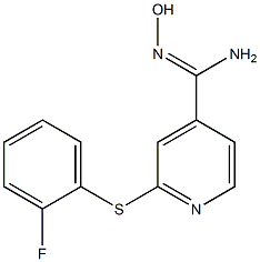 2-[(2-fluorophenyl)sulfanyl]-N'-hydroxypyridine-4-carboximidamide Struktur