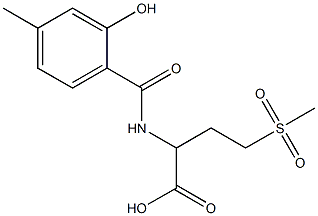 2-[(2-hydroxy-4-methylphenyl)formamido]-4-methanesulfonylbutanoic acid Struktur