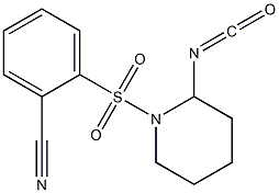 2-[(2-isocyanatopiperidine-1-)sulfonyl]benzonitrile Struktur