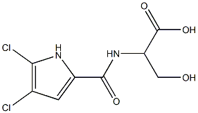 2-[(4,5-dichloro-1H-pyrrol-2-yl)formamido]-3-hydroxypropanoic acid Struktur