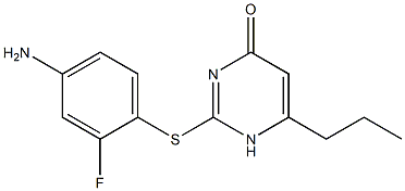 2-[(4-amino-2-fluorophenyl)sulfanyl]-6-propyl-1,4-dihydropyrimidin-4-one Struktur