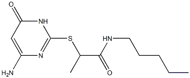 2-[(4-amino-6-oxo-1,6-dihydropyrimidin-2-yl)sulfanyl]-N-pentylpropanamide Struktur