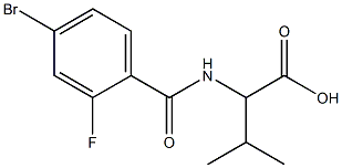 2-[(4-bromo-2-fluorobenzoyl)amino]-3-methylbutanoic acid Struktur