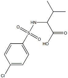 2-[(4-chlorobenzene)sulfonamido]-3-methylbutanoic acid Struktur