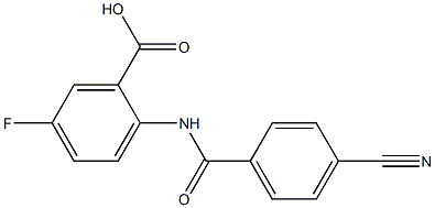 2-[(4-cyanobenzoyl)amino]-5-fluorobenzoic acid Struktur