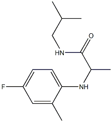 2-[(4-fluoro-2-methylphenyl)amino]-N-(2-methylpropyl)propanamide Struktur