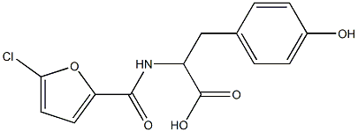 2-[(5-chlorofuran-2-yl)formamido]-3-(4-hydroxyphenyl)propanoic acid Struktur