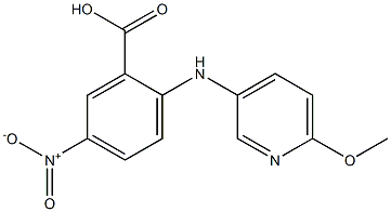 2-[(6-methoxypyridin-3-yl)amino]-5-nitrobenzoic acid Struktur