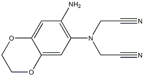 2-[(7-amino-2,3-dihydro-1,4-benzodioxin-6-yl)(cyanomethyl)amino]acetonitrile Struktur