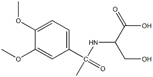 2-[1-(3,4-dimethoxyphenyl)acetamido]-3-hydroxypropanoic acid Struktur