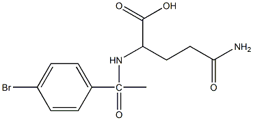 2-[1-(4-bromophenyl)acetamido]-4-carbamoylbutanoic acid Struktur