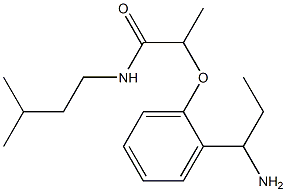 2-[2-(1-aminopropyl)phenoxy]-N-(3-methylbutyl)propanamide Struktur