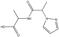 2-[2-(1H-pyrazol-1-yl)propanamido]propanoic acid Struktur