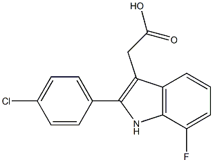 2-[2-(4-chlorophenyl)-7-fluoro-1H-indol-3-yl]acetic acid Struktur