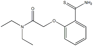 2-[2-(aminocarbonothioyl)phenoxy]-N,N-diethylacetamide Struktur