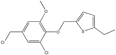 2-[2-chloro-4-(chloromethyl)-6-methoxyphenoxymethyl]-5-ethylthiophene Struktur