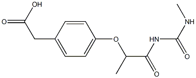 2-[4-({1-[(methylcarbamoyl)amino]-1-oxopropan-2-yl}oxy)phenyl]acetic acid Structure