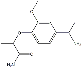 2-[4-(1-aminoethyl)-2-methoxyphenoxy]propanamide Struktur