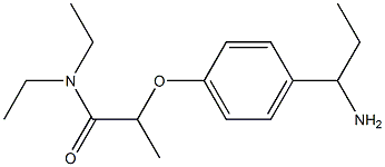 2-[4-(1-aminopropyl)phenoxy]-N,N-diethylpropanamide Struktur