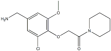 2-[4-(aminomethyl)-2-chloro-6-methoxyphenoxy]-1-(piperidin-1-yl)ethan-1-one Struktur