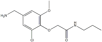 2-[4-(aminomethyl)-2-chloro-6-methoxyphenoxy]-N-propylacetamide Struktur