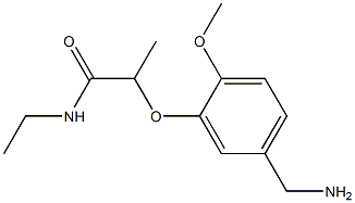 2-[5-(aminomethyl)-2-methoxyphenoxy]-N-ethylpropanamide Struktur